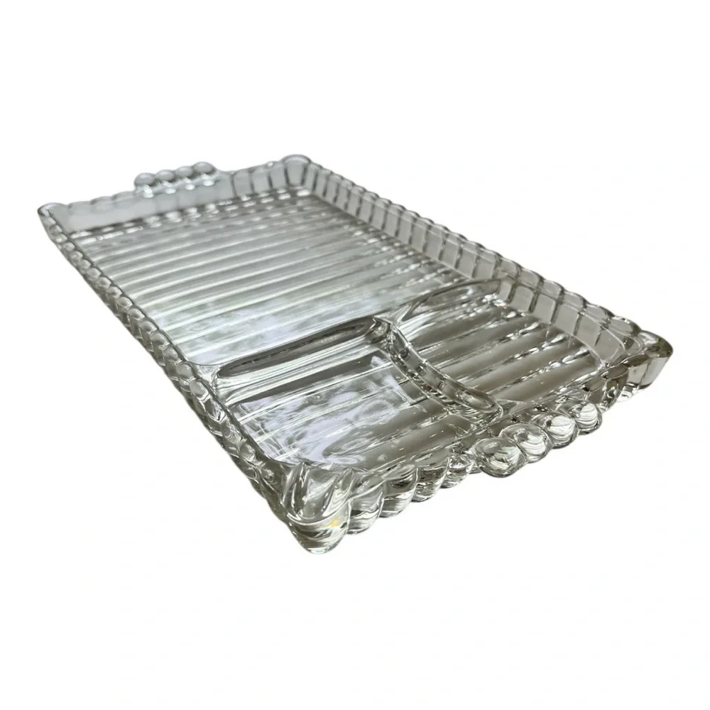 Vintage Bubble Glass Sectioned Organizer Tray